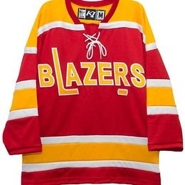 Real 001 real Full broderie Vintage WHA Philadelphia Blazers Away Hockey Jersey 100% broderie Jersey ou personnalisé n'importe quel nom ou numéro Jersey