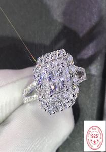 REAL 100 925 SLIVER BIELSH RINE DIAMOND POUR FEMMES HUIT CEEPS AVEC PRINCESS BIEUX ANILLOS BONE DE MEALLE GEMSTONE5563574