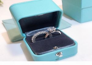 REAL 100 925 STERLING Silver Brand Promise Ring Set 5a Zircon Sona CZ Engagement Bands de mariage pour femmes Bijoux Finger9625731
