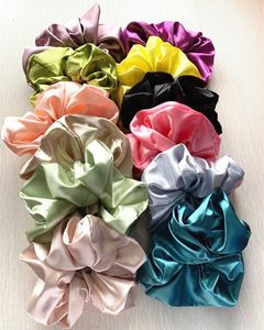 Echte 100% Silk Large Scrunchie Women Elastic Handmade Multolor Hair Band Ponytail Holder Hoofdband Haaraccessoires Ties Gum