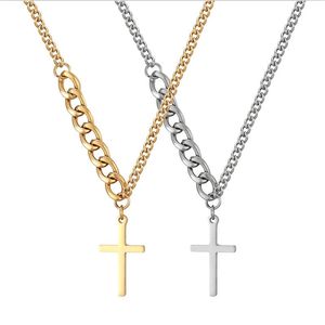 Echte 10K gele vaste fijne goud vriendin Jezus kruisbeeld Charme grote hanger Figaro ketting ketting goud zilveren kleur