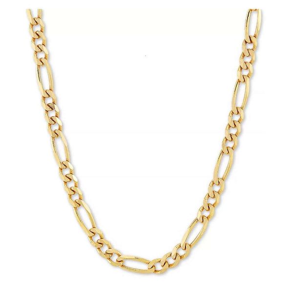 Collar de cadena de eslabones Figaro de oro amarillo real de 14 k, collar de 7,2 mm para cadena de oro para hombres