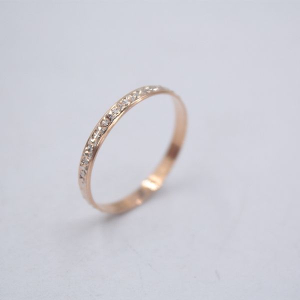 Véritable or rose massif 18 carats pour les femmes sculpté motif de pièce de monnaie Lucky s fiançailles bague de mariage cadeau de Noël 2mmW