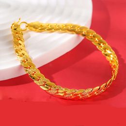 Real 24 km bracelet corde torsadé en or 24K