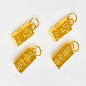 Echte 24K Puur 999 Gouden Hanger Ketting Luxe Gouden Bakstenen Ontwerp Pure AU750 Ketting voor Vrouwen Fijne Sieraden Giftd585 240117