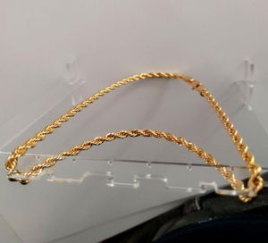 Véritable 24k or jaune GF diamant coupé ed solide nouvelle corde chaîne XP bijoux fantaisie image originale hommes épais 6mm9855575
