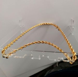 Echte 24K Geel Gold GF Diamond Gesneden ED Solid Nieuw Rope Chain XP Sieraden Fancy Originele foto Heren dik 6mm6850052