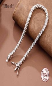REAL 925 Classic 1521cm Bracelets de tennis bijoux 2 mm 3 mm 4mm 5a Zironie Bracelet en argent sterling de mariage éternel Sterling 3822661