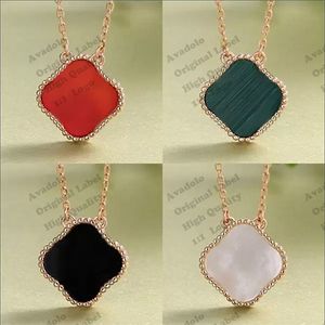 Real 925 zilveren sieraden Motief Neclaclacespendants 18K Lucky Four-blad bloem ketting vrouwelijk Cleef Clovers Classic Fashion Natural Stone Van Pendants Vintage Love