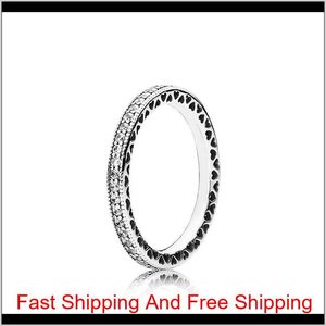 Real 925 Sterling Silver Cz Diamond Ring con caja original Fit Pandora Anillo de bodas Joyería de compromiso para mujeres Ibomt Kuhh1