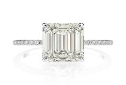 Echte 925 Sterling Zilver Emerald Cut Gemaakt Moissanite Diamanten Trouwringen voor Vrouwen Luxe Voorstel Verlovingsring 2011167998850