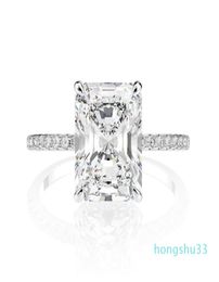 Real 925 Sterling Silver Emerald Cut Created Moissanite Diamond Wedding Rings For Women Luxury Proposal Engagement Ring 20111671487472884