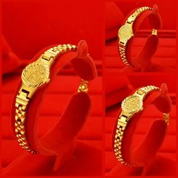 Real 999 Gold Fortune Watch Chain Long Verlies geen kleur met 24k Fine Jewelry Classic Bracelet Ladies 240515