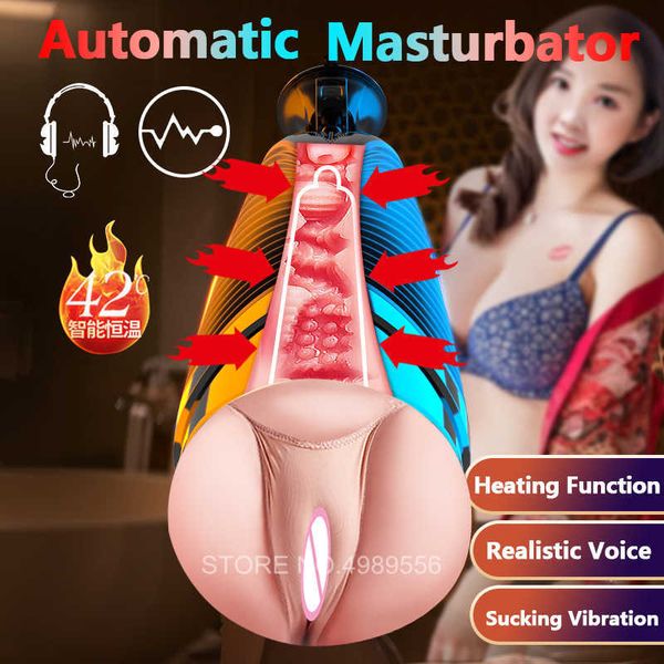 Copa de masturbación masculina de succión automática Real, máquina sexual para chupar la Vagina Oral, vibrador de succión para adultos, 18 + juguetes masturbadores para hombres