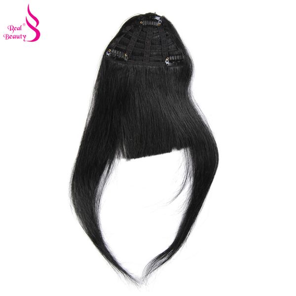 Real Beauty Straight Human Clip Remy Chinese Hair Extension Bangs 20 gramos Black 100% Natural Fringe