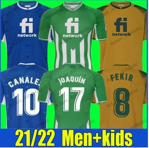 Real Betis thuis volwassen voetbal heren T-shirt Thaise gepersonaliseerde Fekir kanalen 21/22 Camiset Voetbal Running Jerseys