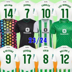 Real Betis Isco Soccer Jerseys 23 24 Joaquin Fekir B.iglesias Canales Willian J Shirt William Camarasa Juanmi Victor Ruiz Men Kid Kit Kit Football Shirts Uniform Z 4.7
