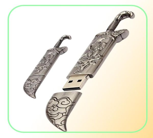 Capacidad Real 16GB128GB USB 20 modelo de espada de Metal memoria Flash Stick almacenamiento Thumb Pen Drive1523409