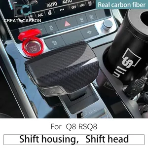 Real Carbon Fiber Schaltknauf Abdeckung Trim Schalthebel Abdeckung Für Audi  Q8 RSQ8 Auto Styling Innen Zubehör Du 131,25 €