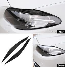 Fibres de carbone réelles phares des sourcils pour les sourcils pour BMW F10 5 Série 201117 tête lampe de la tête de la tête de la lampe