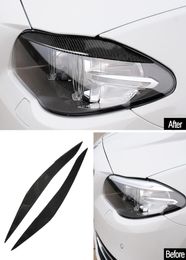 Real Carbon Fiber Koplampen Wenkbrauwen Oogleden Voor BMW F10 5 Serie 201117 Voor Head Light Lamp Wenkbrauwen Trim Cover Accessoires3513437