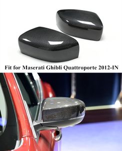 Couverture de rétroviseur en Fiber de carbone véritable pour Maserati Ghibli Quattroporte 2012-IN coque de voiture à aile latérale style de voiture