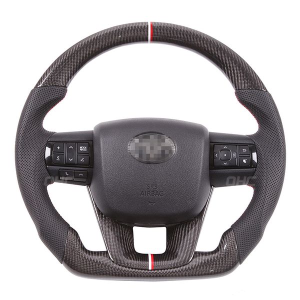 Volant en Fiber de carbone véritable compatible avec les accessoires de voiture Toyota Hilux Revo