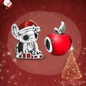 925 Sterling Silver Stitch Charm Christmas Eve Apple bijoux en perles pour bracelet Pandora