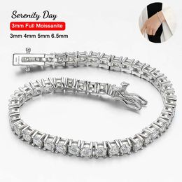 Echte D kleur 3 mm 4 mm 5 mm 6,5 mm Volledige moissaniet tennisarmband voor dames Sierling Sier Plate PT950 Fijne sieraden Groothandel