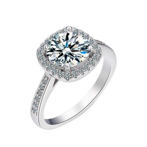 Bagues de fiançailles en diamant Moissanite couleur D véritable pour femmes, bandes de mariage en argent Sterling S925, bijoux fins