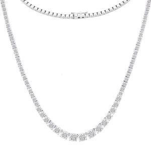 Echte diamanten sieraden 10k 14k 18k witgoud ronde geslepen 5,5 mm natuurlijke diamanten tennisketting voor jubileum
