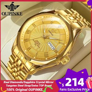 Véritable diamant OUPINKE montre mécanique automatique pour hommes suisse Top marque saphir cristal miroir tungstène acier montre de luxe 3207 240123