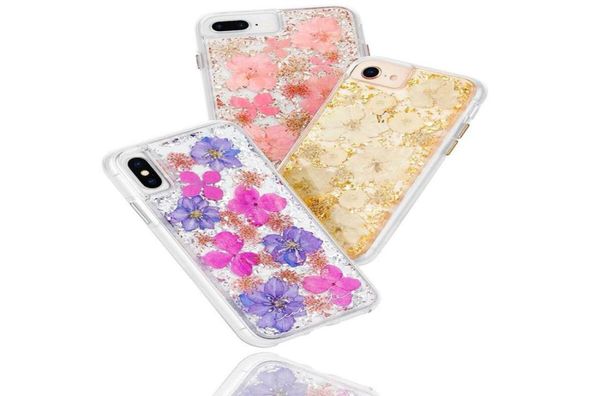 Coque de téléphone à fleurs sèches, étui Transparent résistant aux chocs pour iPhone 14 13 11 12 Pro Max X XR Xs Max 4990337