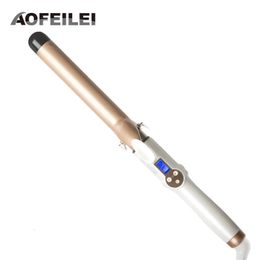 Real Electric Professional Ceramic Hair Curler LCD Curling Iron Roller Curls Wand Waver Fashion Styling Tools 240430
