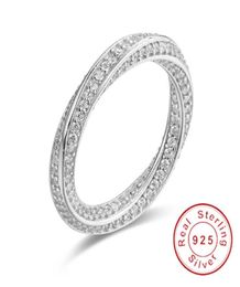 REAL ETternity Ring Luxury Full Stone Birthstone 925 Silver Silver Women Anneaux de mariage Bande de fiançailles Bijoux 510 Gift5864502