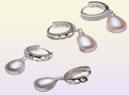 Vraies boucles d'oreilles en eau douce pour les femmes925 Silver Fine Bijoux Girls Natural Pearls Mariage à la mode blanc 2106183944746