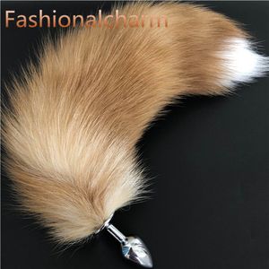 Echte echte Crystal Fox Bont Tail Plug Anale Plug Cosplay Toy Love Sweety Toy Accessory Tassels