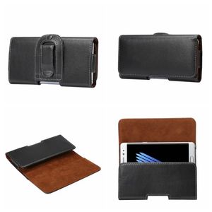 Étuis à clip en cuir véritable véritable pour iPhone 15 14 13 12 11 XR XS MAX X 7/Plus/6 6S SE Galaxy S23 FE Note 20 s22 s21 Couverture horizontale Holster Flip Men Pouch