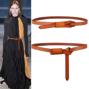 echte lederen tailleband riem zwart bruin hoge kwaliteit vrouwen gebreide slanke jurk riemen riemen voor vrouwen luxe designer brand291Q