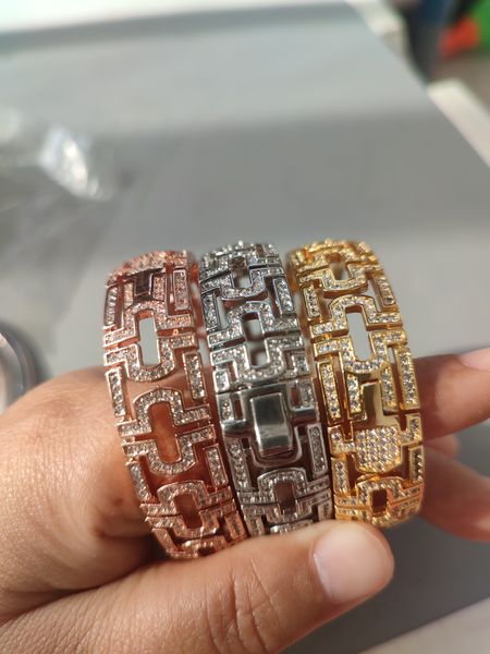 bracelet en or véritable puits de tennis en argent Bracelets de luxe élégants ensemble de bracelets Bracelets de Rome Bijoux de mode pour hommes femmes Fête Cadeaux de mariage accessoires