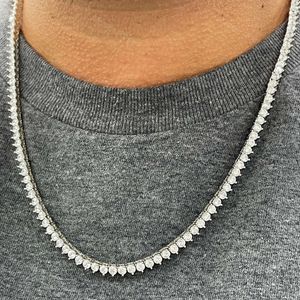 Echte gouden sieraden voor mannen vrouwen 4 mm Moissanite tennisketting Vvs heren 14k gouden geclusterde tennisketting