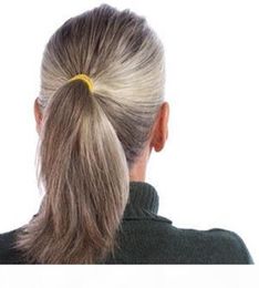 echt haargrijs zilver menselijk haar donker zout en pepergrijs scrunchie extensie paardenstaart ideaal toevoegen lengte 120G4426340