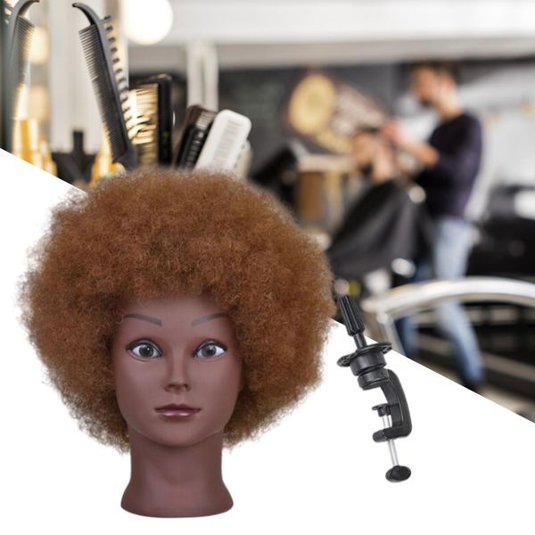 Real Hair Mannequin Head African Style enseignant coiffeur