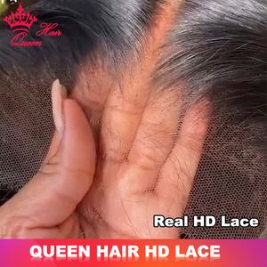 Real HD Frontale 13x6 13x4 Ondetecteerbaar Onzichtbare vetersluiting 4x4 5x5 6x6 7x7 Virgin Raw Human Steil Haar True HD Queen Haarproducten