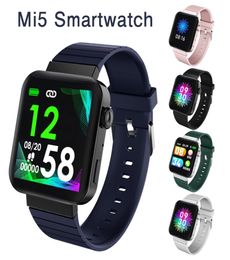 REAL CARTECT RÉSIL MI5 Smart Watch Men Women Bluetooth appelez la musique de la musique de la musique moniteur de fitness Tracker Smartwatch Sport WR9822286
