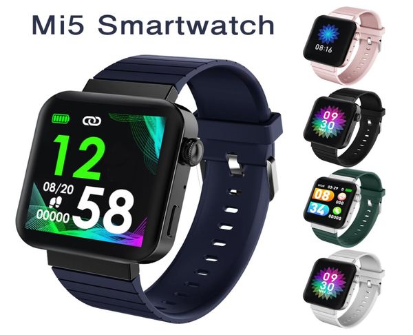 Ritmo cardíaco real MI5 Reloj inteligente Hombres Mujeres Bluetooth Llamada Música Monitor de presión arterial Rastreador de ejercicios Pulsera Smartwatch Sport Wr7573916