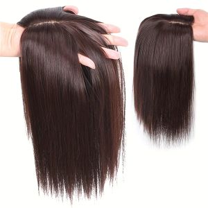 Real Human Hair Topper Clip in Hairpice Women's Wig Femmes Fabriqué à la main Ferme de cheveux Hairst Light Extensions Femmes
