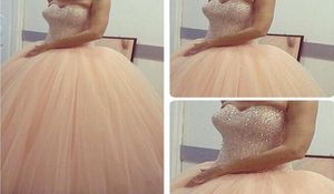 Vraie Image Ball Robe Quinceanera Robes 2015 Coral Tulle Vestidos de 15 Anos Sweet 16 Party Prom Robes pendant 15 ans Made sur mesure3358467