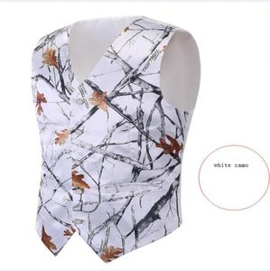 Imagen real CAMO White Hunting Groom Chalecos Mossy Oak CAMO BUXEDO Vest Only Camo CAMO Vests de boda Camuflage Formal de caza 4095081