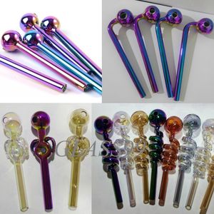 Image réelle verre brûleur à mazout bongs conduite d'eau fumer barboteurs narguilés Dab Rig tuyaux Shisha accessoires